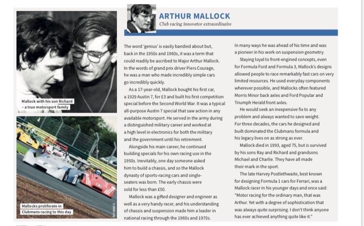 Arthur mallock history
